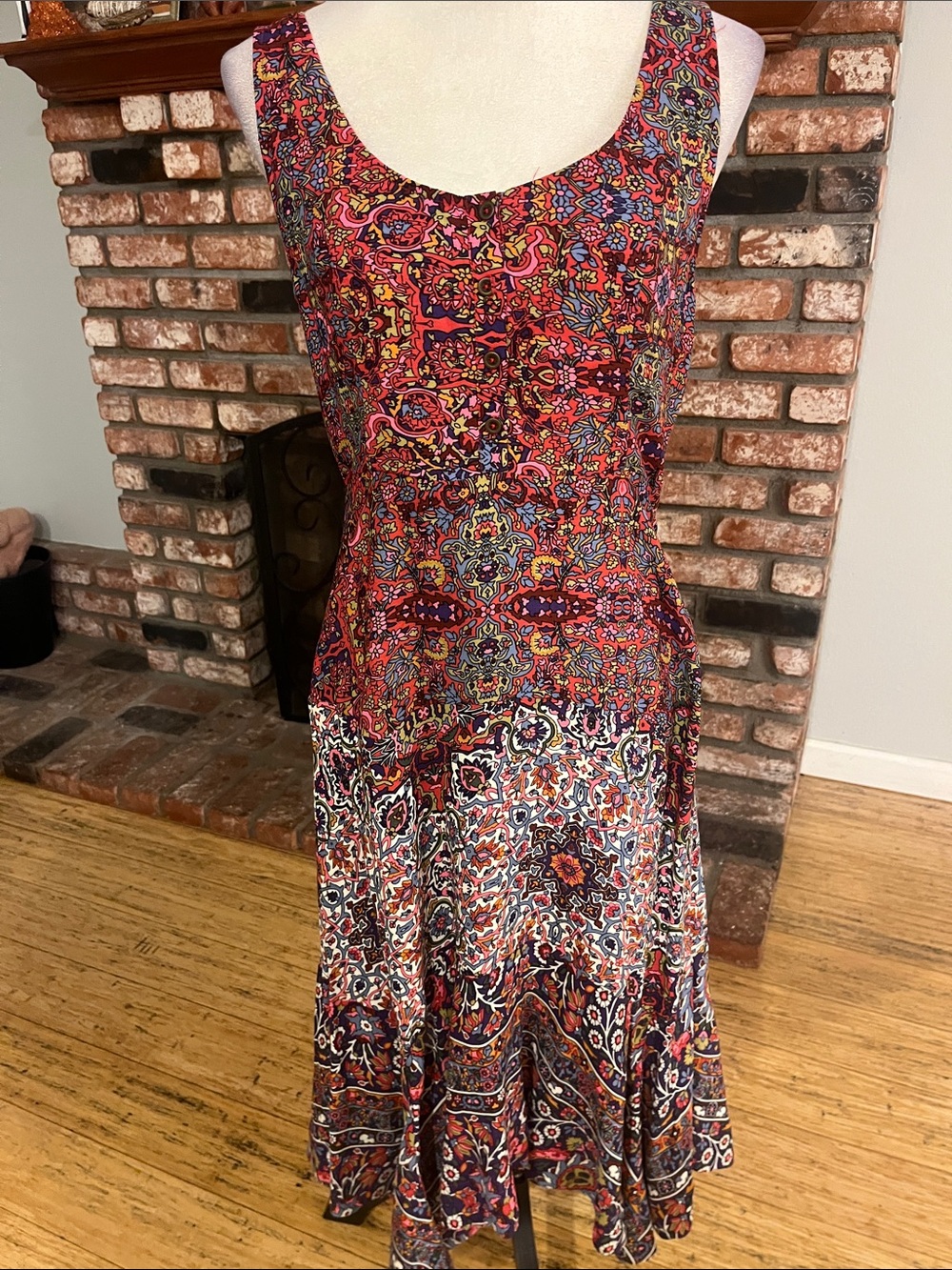 Maeve Multicolor Paisley Maxi Dress - Red, Blue, White